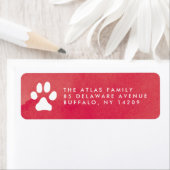 Paprint Red Waterverf Return-adreslabel Etiket (Insitu)