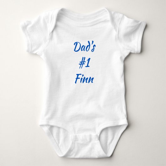 Pap's #1 Finn Fins Baby one-Piece Baby Bodysuit (Voorkant)
