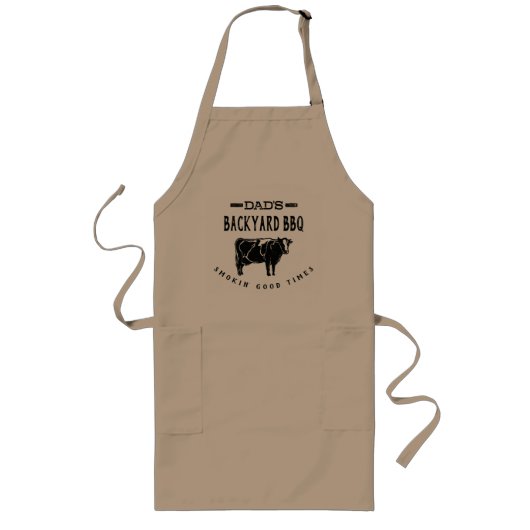 Pap's achtertuin BBQ Apron | Rundvlees Lang Schort (Voorkant)