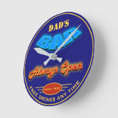 Pap's Bar Red Blue Neon bekijk elke datum - Ronde Klok (Hoek)