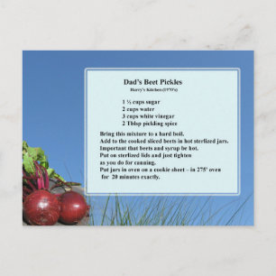 Pap's Beet Pickles Recipe Briefkaart