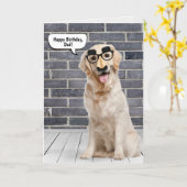 Pap's Birthday Funny Golden Retriever Card Kaart (Gele Bloem)