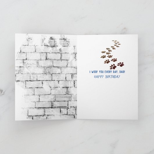 Pap's Birthday Golden Retriever op T-shirt kaart (Binnen)