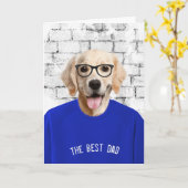 Pap's Birthday Golden Retriever op T-shirt kaart (Gele Bloem)