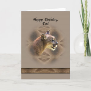 Pap's Birthday-kaart met Cougar Kaart