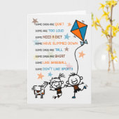 Pap's Birthday Kinderen in Doodle Style met Humor Kaart (Gele Bloem)