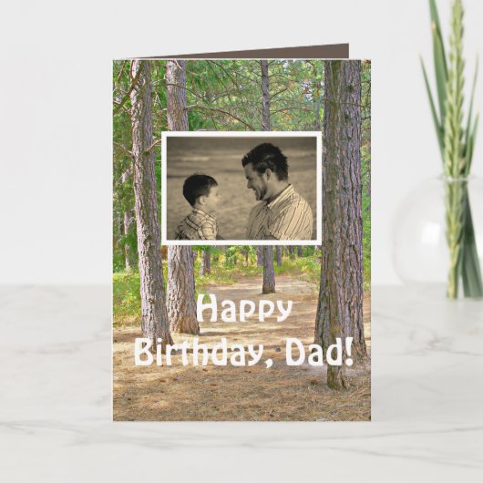 Pap's Birthday, Rustic, Forest Hiking Photo Card Kaart (Voorkant)