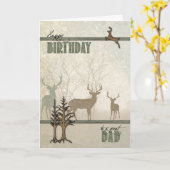 Pap's Birthday Woodland Deer Kaart (Gele Bloem)