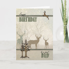 Pap's Birthday Woodland Deer Kaart