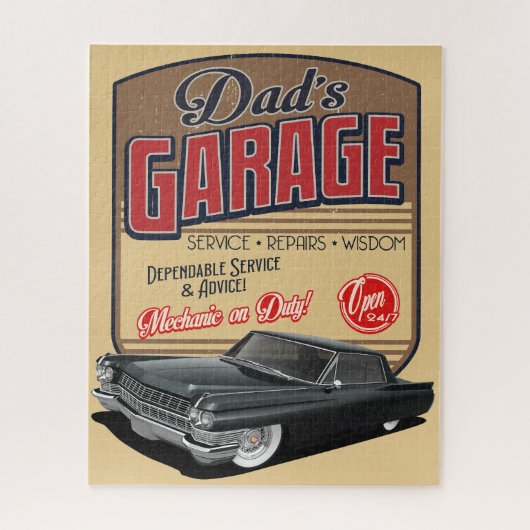 Pap's Cadillac Garage Jigzaag Puzzle uit 1964 Legpuzzel (Verticaal)