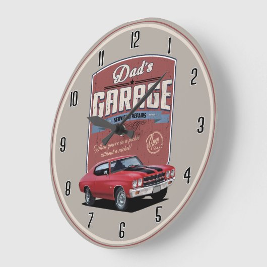 Pap's Chevelle Garage Large Clock Grote Klok (Hoek)