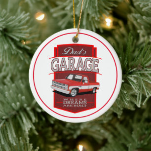 Pap's Classic Garage Truck Keramisch Ornament