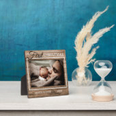 Pap's eerste kerstfoto Rustic Wood Fotoplaat (Insitu)