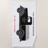 Pap's Funny Beach Towel Garage Truck Beer Wine Cas Strandlaken (Voorkant)