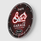 Pap's Garage Bar Elke naam altijd Slogan Red opene Grote Klok (Hoek)