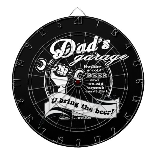 Pap's Garage Breng Beer Dartbord (Voorkant)