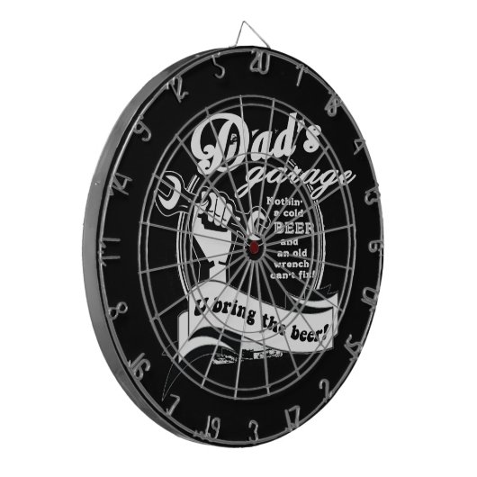 Pap's Garage Breng Beer Dartbord (Voorkant Links)