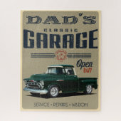 Pap's Garage Classic Green Pickup Truck Legpuzzel (Verticaal)