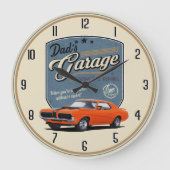 Pap's Garage Cougar Large Clock Grote Klok (Voorkant)