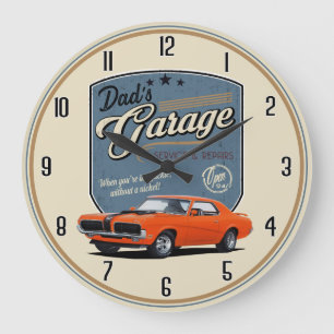 Pap's Garage Cougar Large Clock Grote Klok