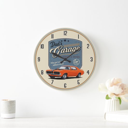 Pap's Garage Cougar Large Clock Grote Klok (Huis)
