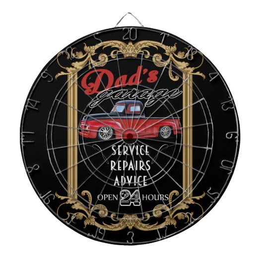 Pap's Garage Dartbord (Voorkant)