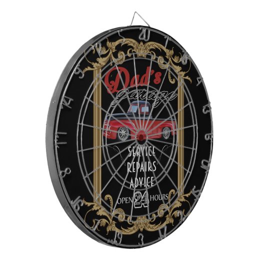 Pap's Garage Dartbord (Voorkant Links)