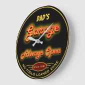 Pap's Garage Open altijd geen gereedschap Loaned Z Grote Klok (Hoek)