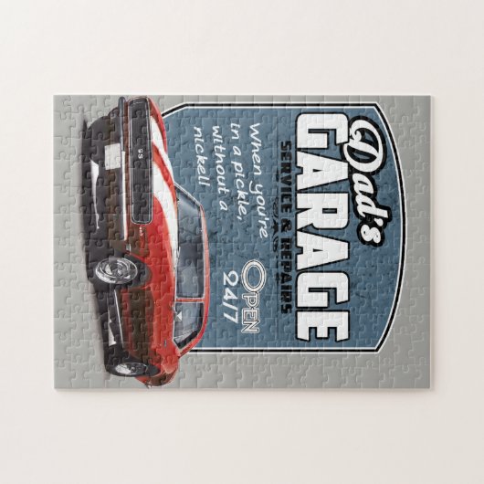 Pap's Garage Red Camaro Legpuzzel (Horizontaal)