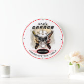 Pap's Garage Tools Warning Pistolen Skull Funny Grote Klok (Huis)