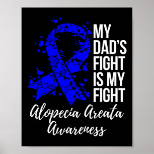 Pap's gevecht is mijn gevecht Alopecia areata bewu Poster