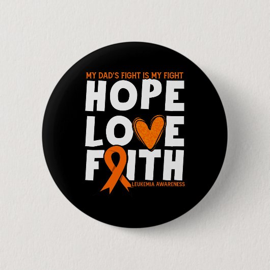 Pap's gevecht is mijn gevecht. Oranje leukemie bew Ronde Button 5,7 Cm (Voorkant)