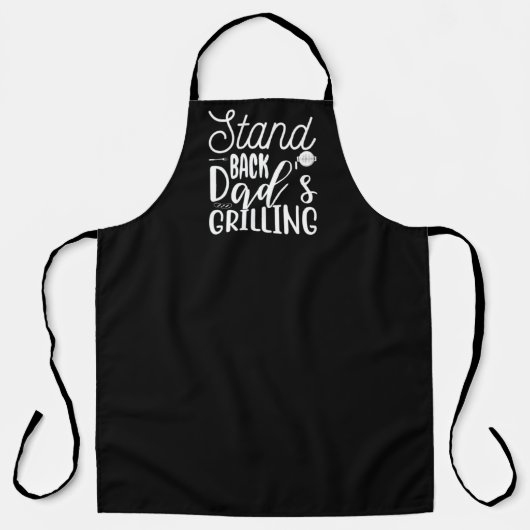 Pap's Grilling BBQ Large Black Apron Schort (Voorkant)