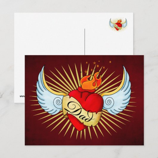 Pap's hart briefkaart (Voorkant / Achterkant)