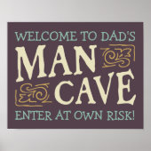 Pap's Man Cave Sign Poster (Voorkant)