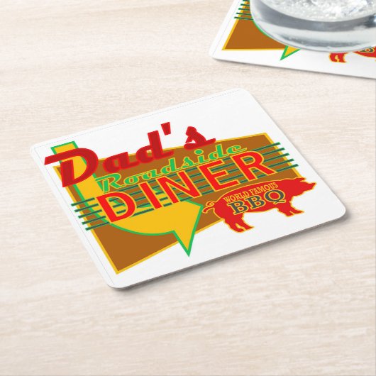 Pap's Onderzetters van Roadside Diner (Schuin)
