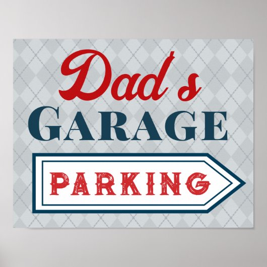 Pap's Parking Sign Garage Art Gift Poster (Voorkant)