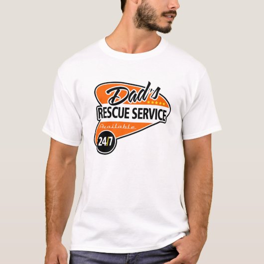 Pap's Rescue Service 24x7 - Harley Oranje & Black T-shirt (Voorkant)