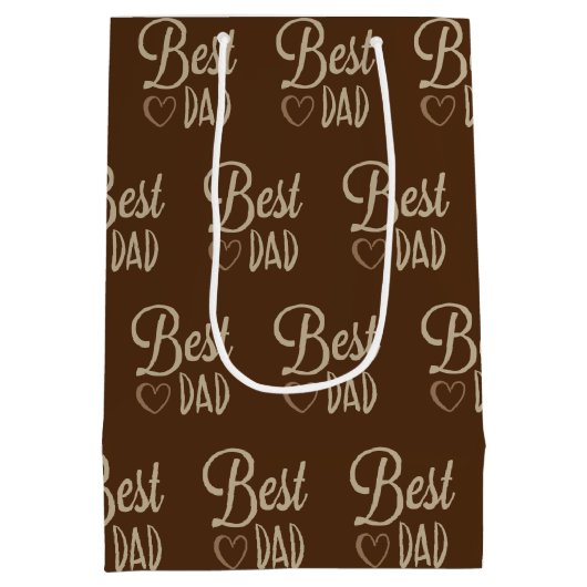 Pap's verjaardag op Brown Medium Cadeauzakje (Achterkant)