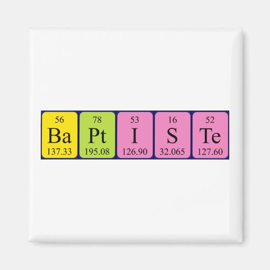 Paptiste periodieke lijstnaam magnet (Voorkant)