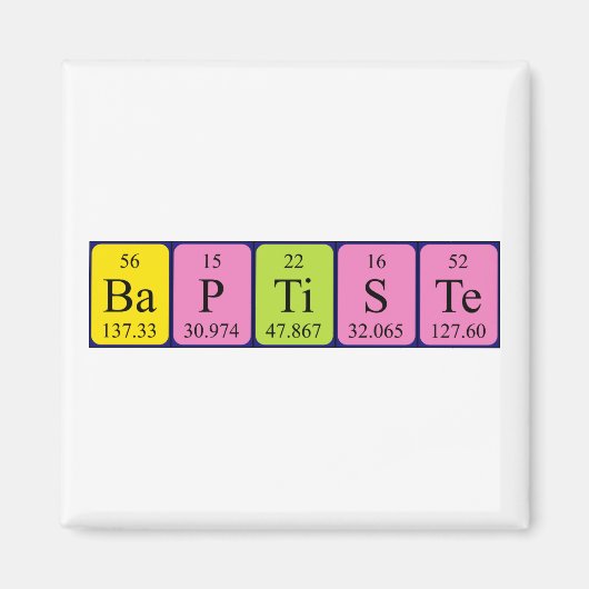 Paptiste periodieke lijstnaam magnet (Voorkant)
