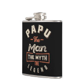 Papu The Man Myth Legend Grandpa Gift Mannen Vader Heupfles (Links)