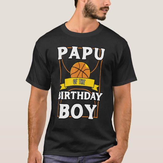 Papu van de Basketball Bday-wedstrijd van Birthday T-shirt (Voorkant)
