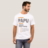 Papu weet alles | Papa en opa T-shirt (Voorkant volledig)