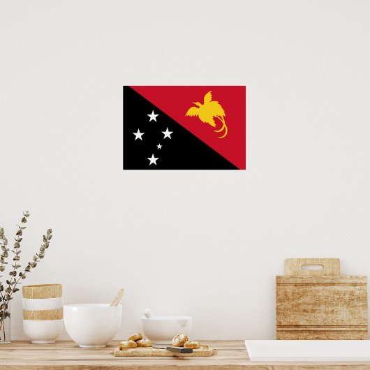 Papua New Guinea Flag Poster (Keuken)