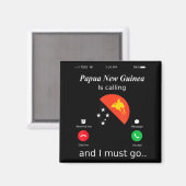 Papua New Guinea Is Calling And I Must Go Papua Ne Magneet (Voorkant / Achterkant)