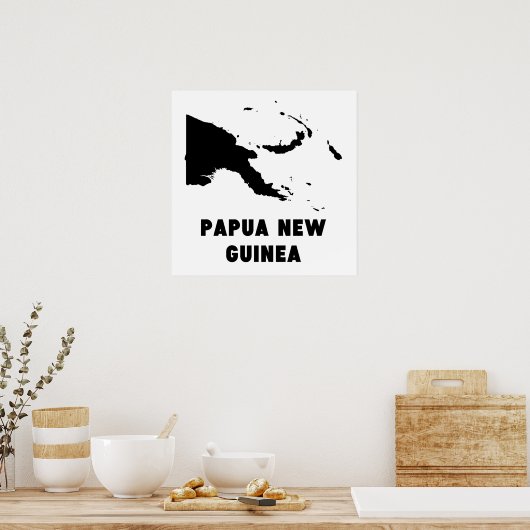 Papua New Guinea Silhouette Poster (Keuken)
