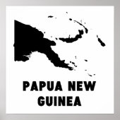 Papua New Guinea Silhouette Poster (Voorkant)