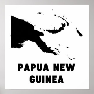 Papua New Guinea Silhouette Poster