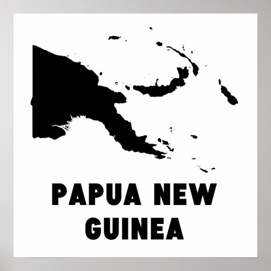 Papua New Guinea Silhouette Poster (Voorkant)